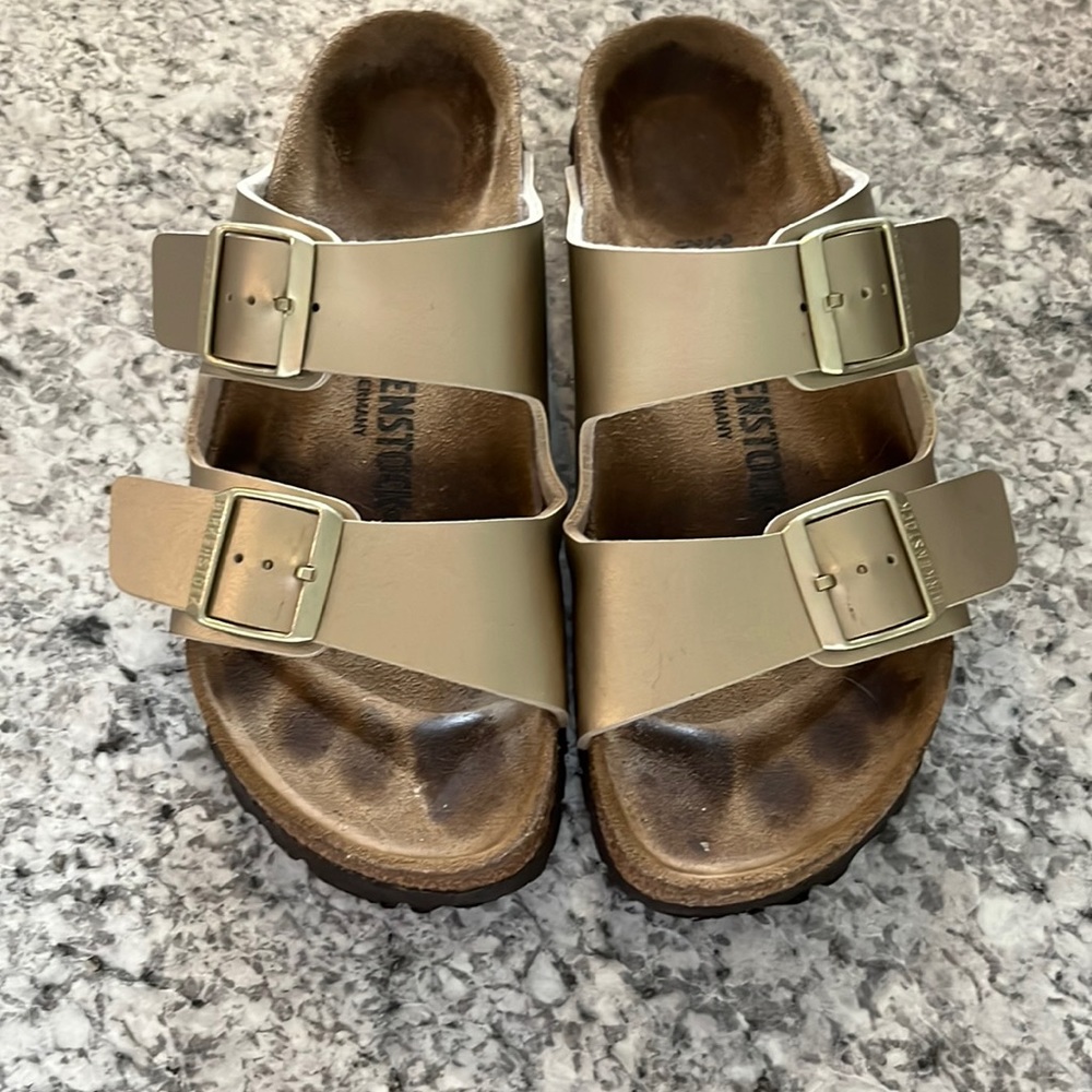 Gold Birkenstock Arizona